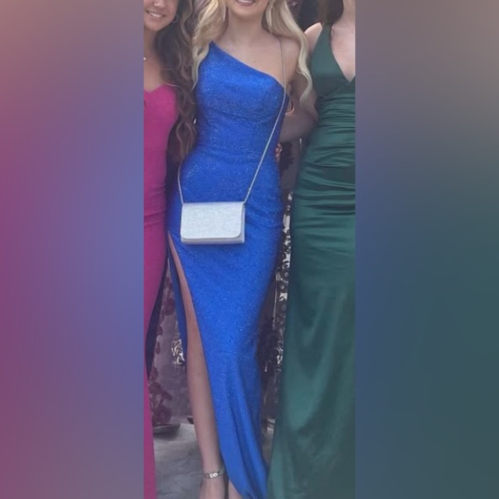Sherri Hill Blue Formal Dress 00 - Picture 6 of 6